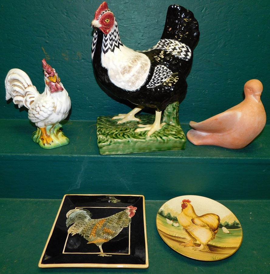 2 Pnt Dec Porc Chicken Figurines, Plates, & Ceramic (1 of 6)