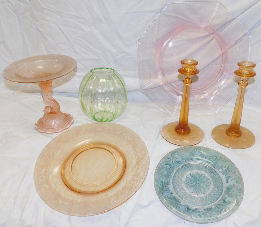 Lot of Pink & Green Depression (1 of 3)