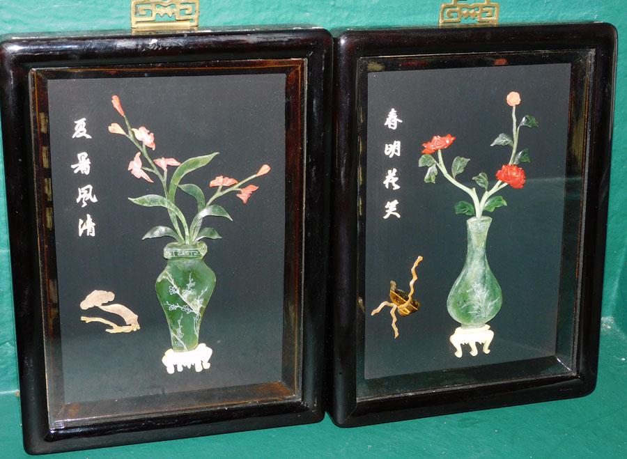 Lot of 5 Framed Carved Soapstone Items (1 of 7)