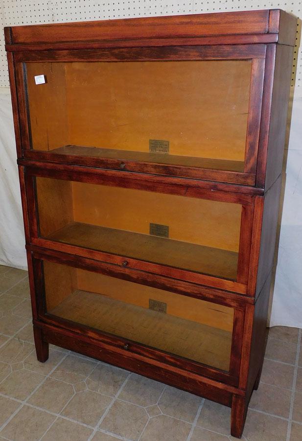 Mahogany 3 Section Barrister Bookcase by Globe (1 of 3)
