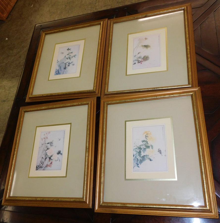 4 Framed Oriental Prints (1 of 6)