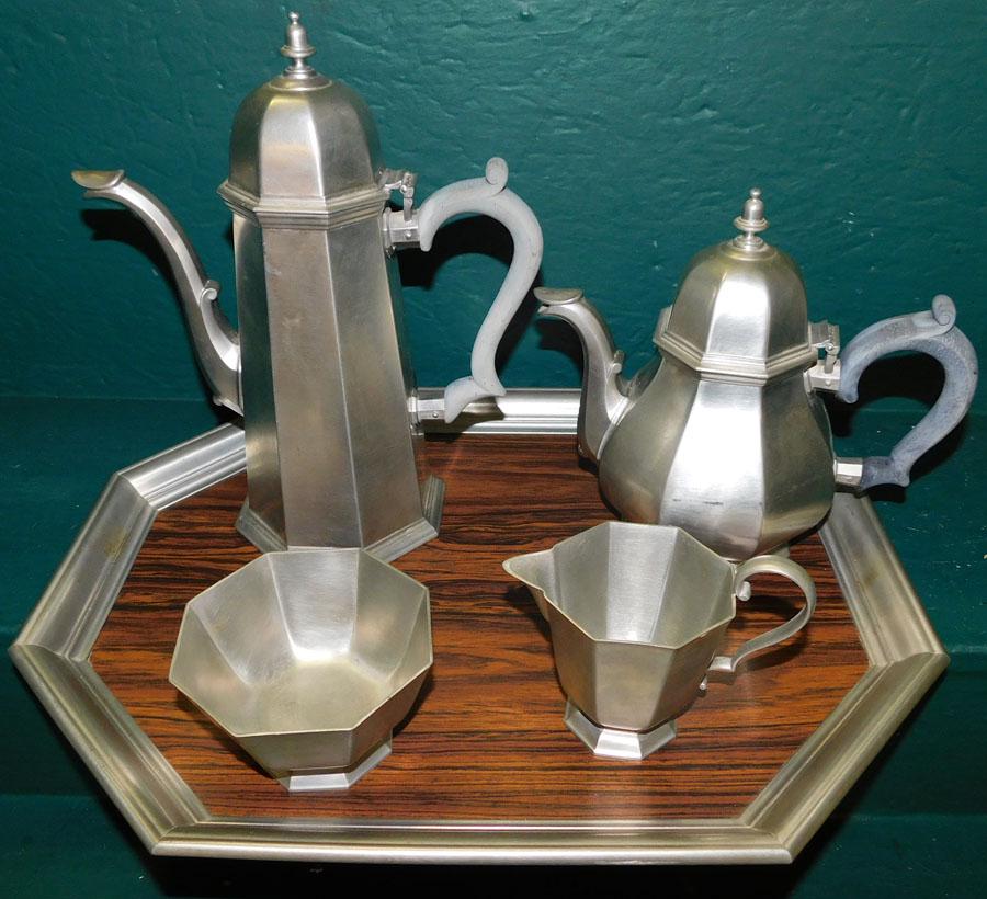 5 Piece Pewter Tea Set By Gorham (1 of 2)