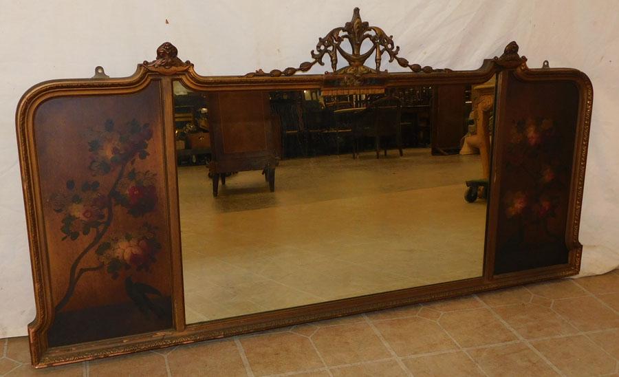 Antique Over the Mantel Mirror with OOB Panels (1 of 4)