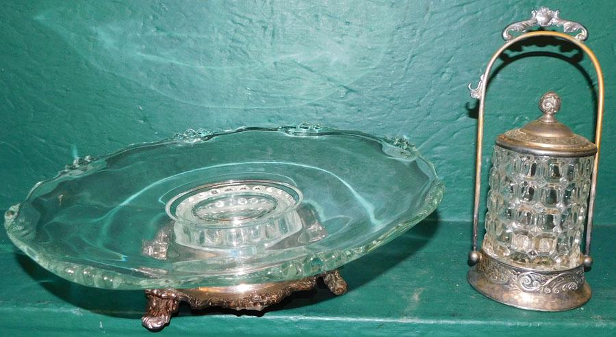 SP & Glass Pickle Jar & SP & Glass Revolving Cake Stand (1 of 4)