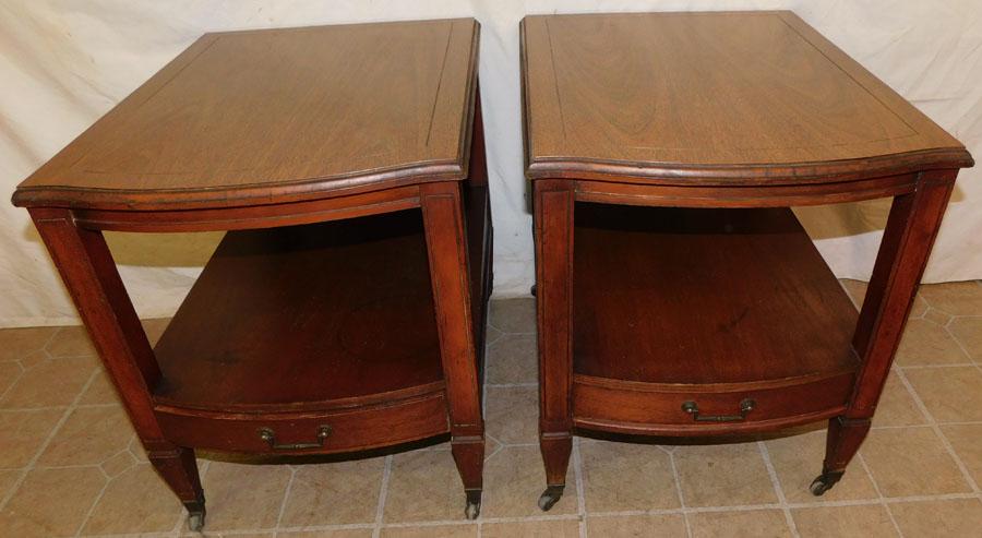 Pair Mahogany End Tables With Drawer By Harmony (1 of 4)