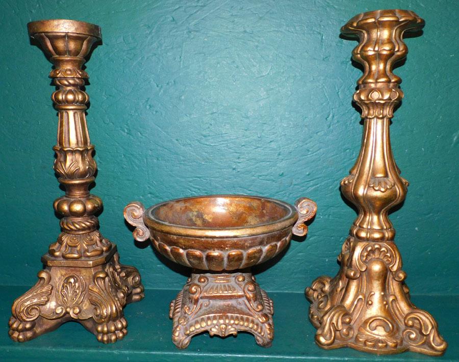 3 Pc Gilt Resin Console Set (1 of 3)