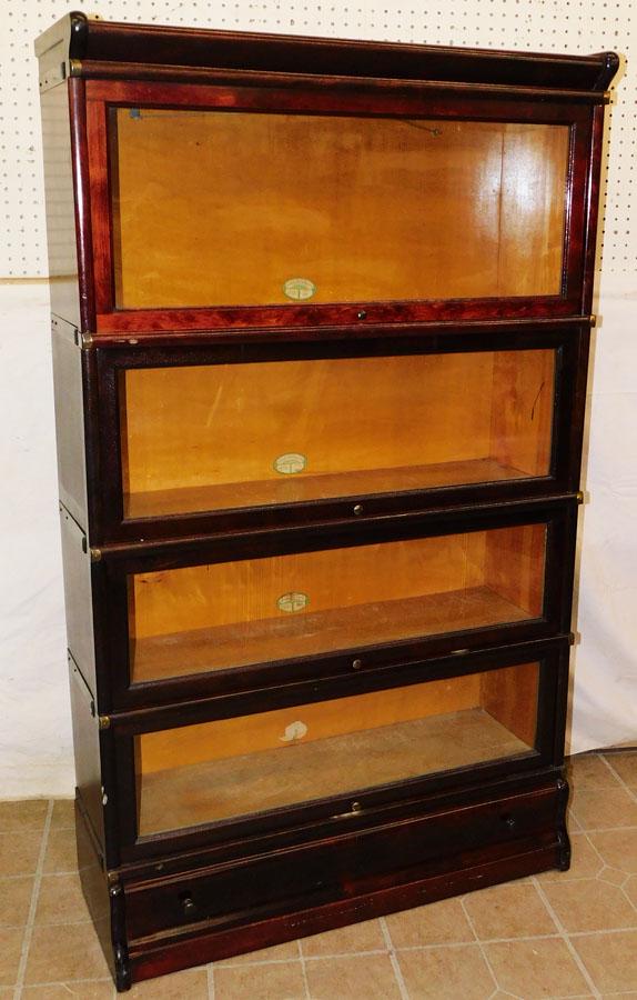 4 Section Mahogany Barrister Bookcase By Globe (1 of 4)