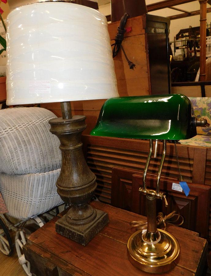 Decorative Lamp & Emerald Shade Student Lamp (1 of 4)