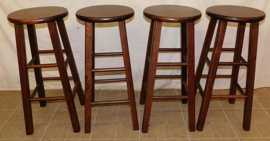 Set 4 Mahogany Bar Stools (1 of 2)