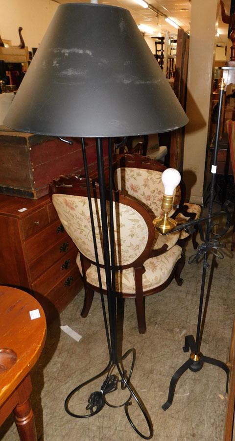 Two Wrought Iron Floor Lamps (1 of 3)