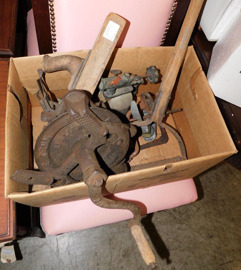 Lot Antique Tools W/ Black Hawk Corn Sheller (1 of 1)