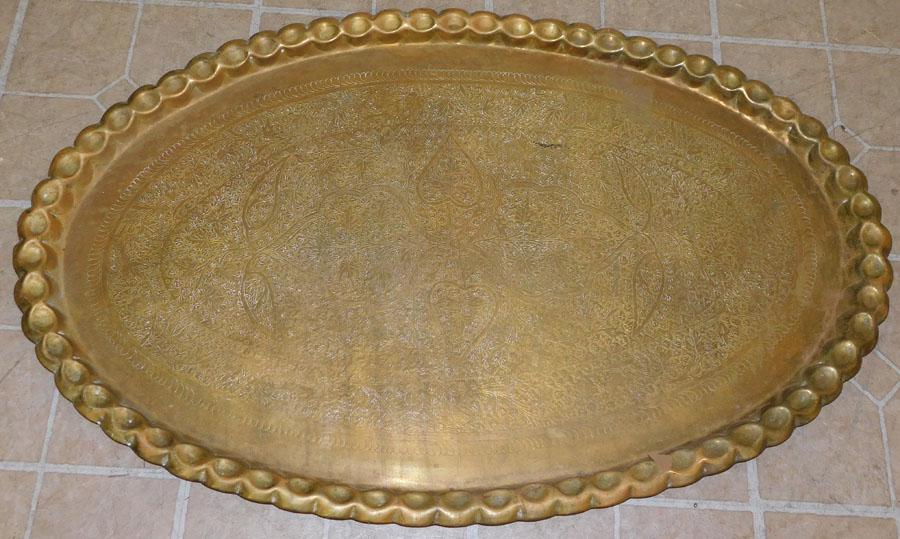 Large Brass Oval Tray (1 of 2)