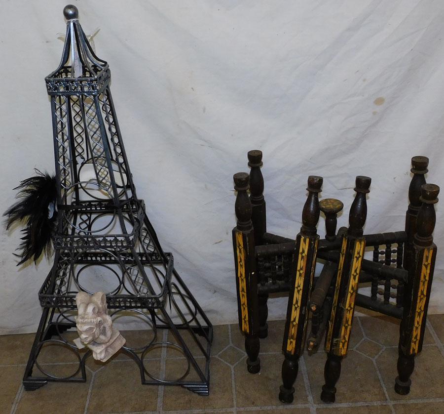 Wrought Iron Wine Rack & Table Base: Wrought Iron Wine Rack & Table Base. 30 1/4" H