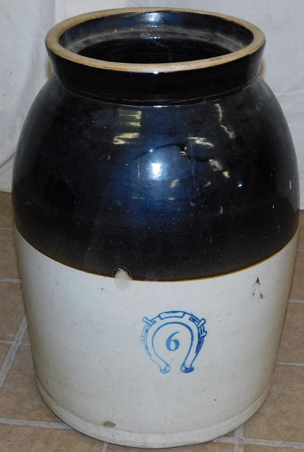 6 Gallon Stone Ware Crock: 6 Gallon Stone Ware Crock. 12" Dia 17 1/2" H