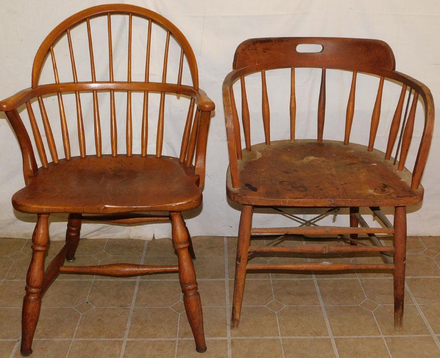 Two Windsor Captain Chairs: Two Windsor Captain Chairs. 35 1/2" H