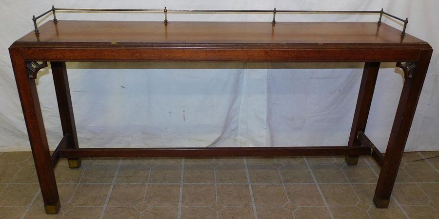 Walnut Sofa Table W/ Gallery Top (1 of 5)