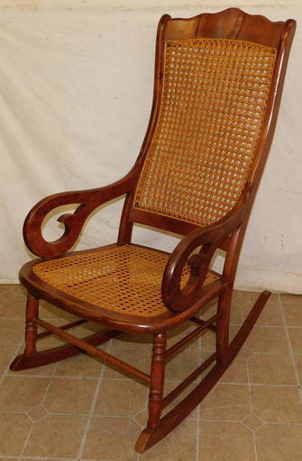 Cherry Cane Backed Rocking Chair