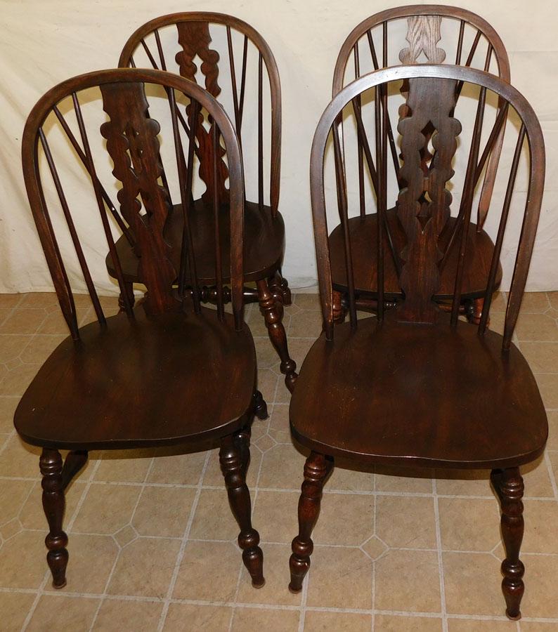 Set 4 Chestnut Windsor Side Chairs By PA House (1 of 4)