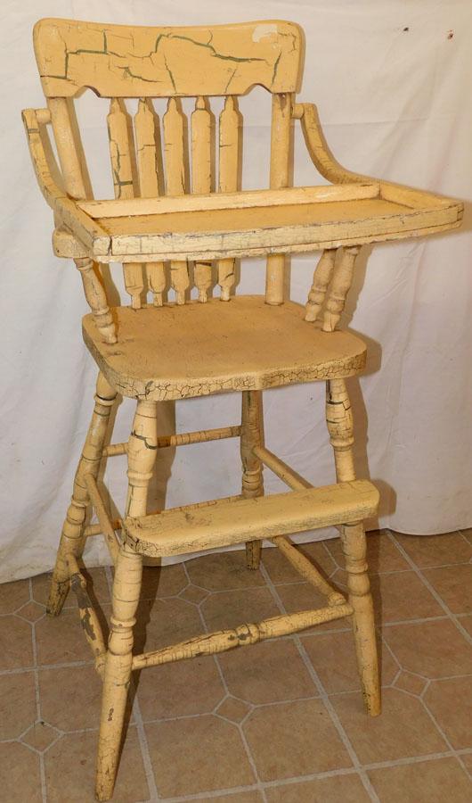 Distress Painted Childs High Chair (1 of 2)