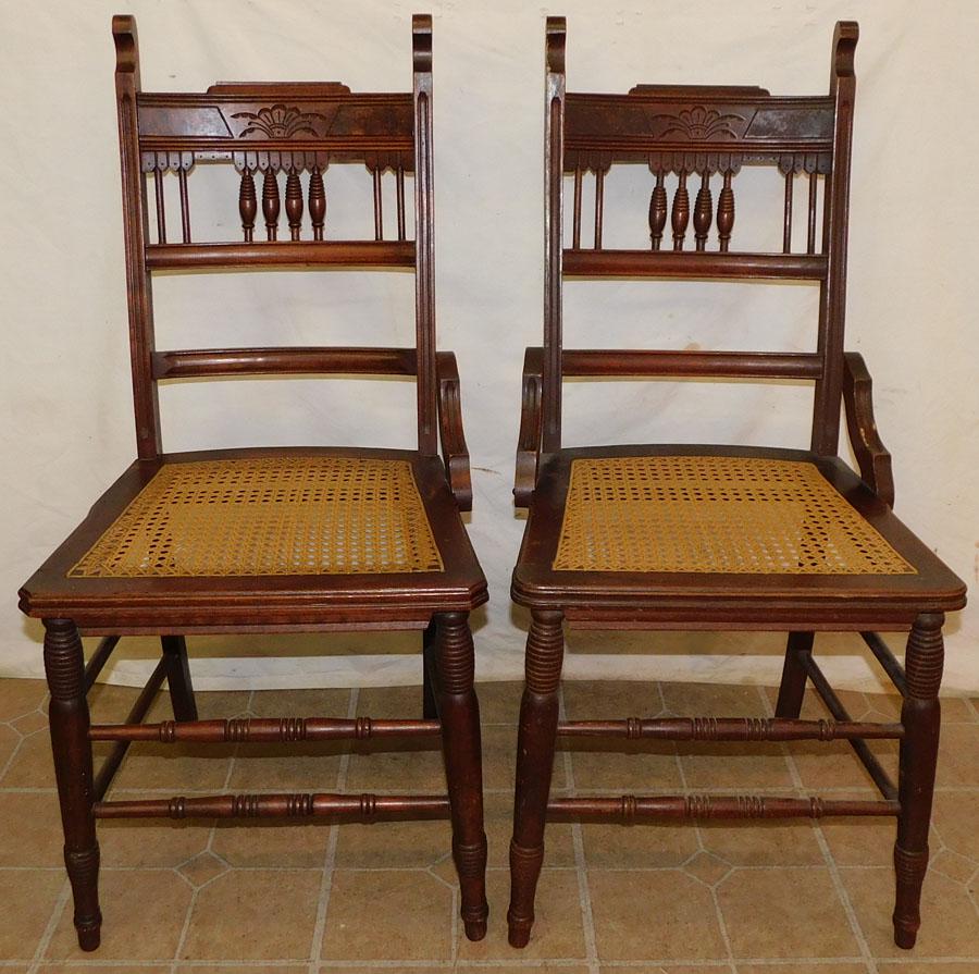 Pair Victorian Walnut Chairs (1 of 4)