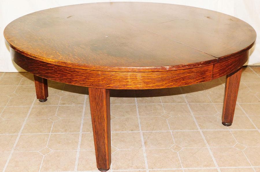 Antique Round Oak Coffee Table (1 of 2)