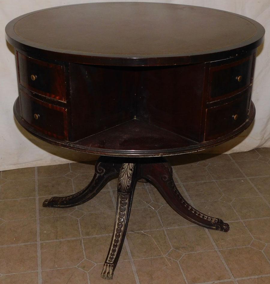 Mahogany Revolving Drum Table Book Stand (1 of 4)