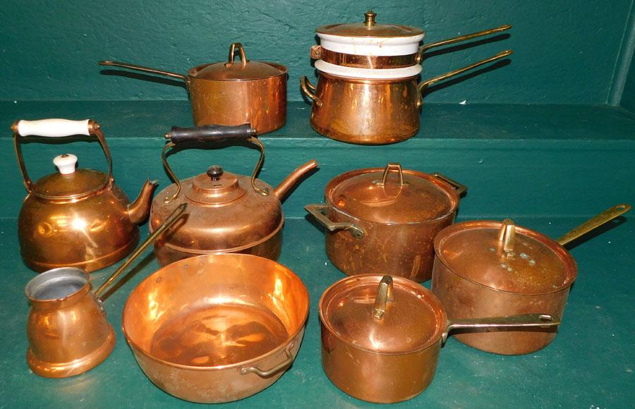 Lot Copper Pots - Some Paul Revere (1 of 3)
