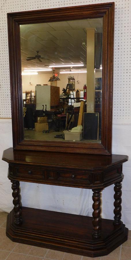 Walnut Console W/ Mirror (1 of 5)