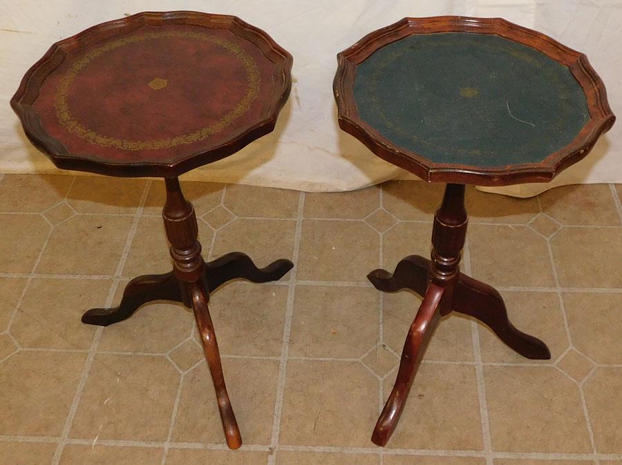 Pair Mahogany Whiskey Stands: Pair Mahogany Whiskey Stands. 12 1/2" Dia 20 1/4" H
