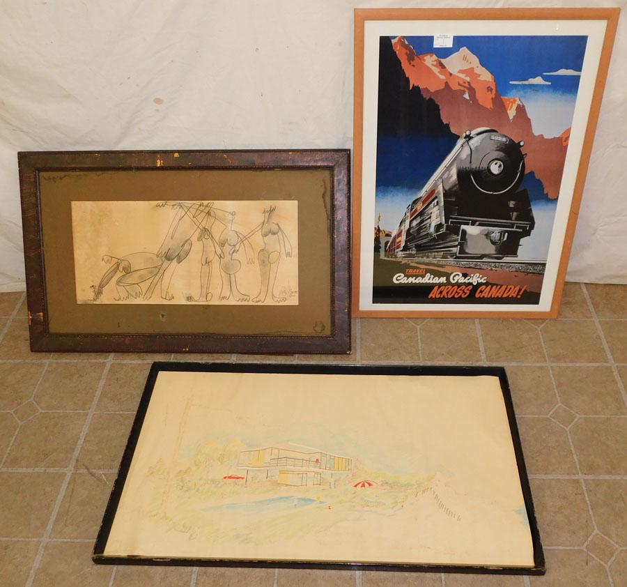 Framed Prints & Two  Drawings (1 of 6)