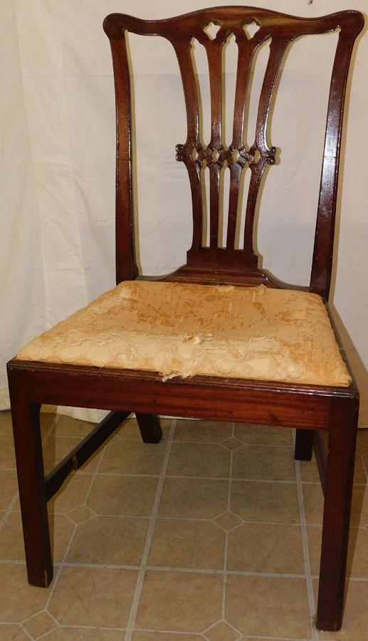 19th C Mahogany Side Chair - Missing Stretcher On (1 of 3)