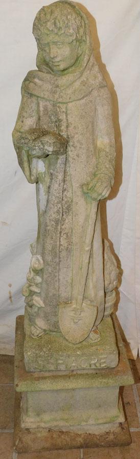 Two Concrete Yard Statues (1 Is Fiacre) (1 of 4)