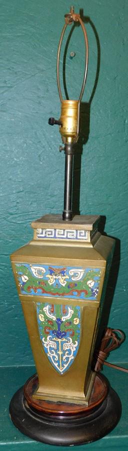 Antique Champleve Vase Made Into Lamp (1 of 3)