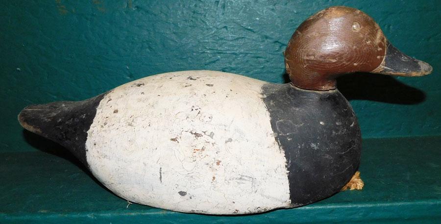 Antique Carved Wood Painted Mason Duck Decoy (1 of 5)