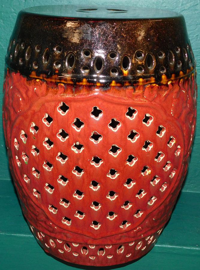 Porcelain Paint Decorated Garden Seat (1 of 4)