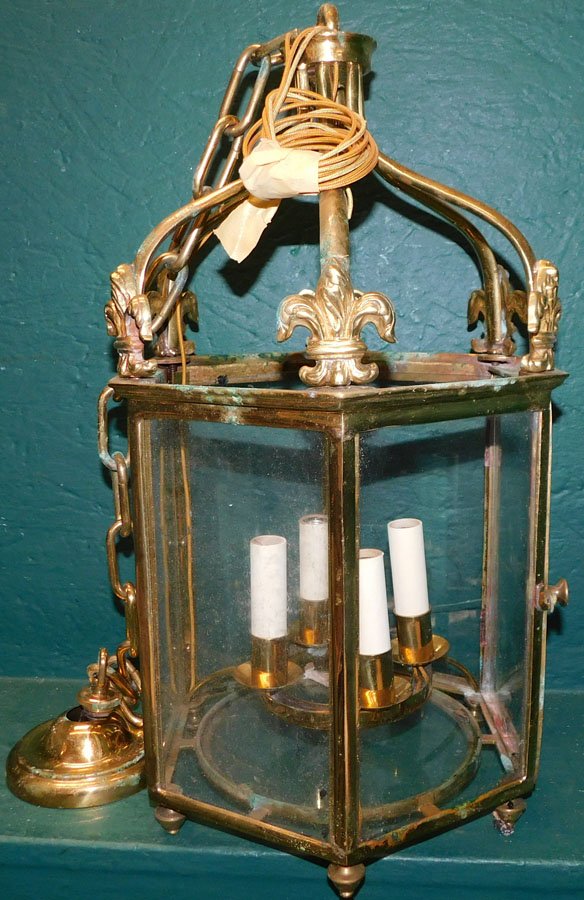 Brass 4 Light Foyer Chandelier by VA Metal Crafters (1 of 3)