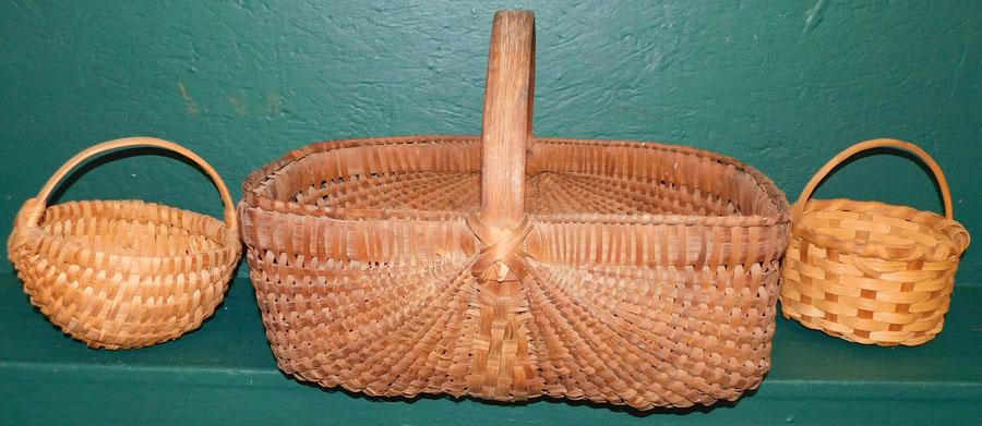 Lot of 3 Split Oak Baskets (1 of 2)