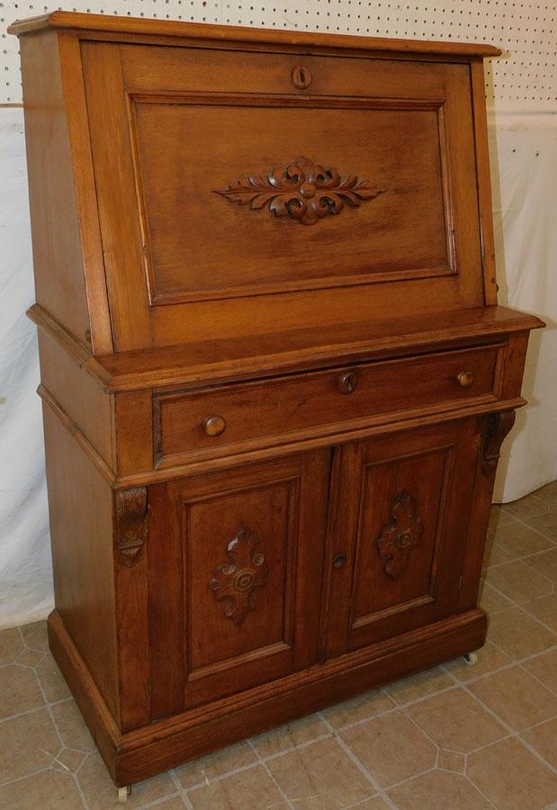 Antique Walnut Victorian Fall Front Desk (1 of 5)