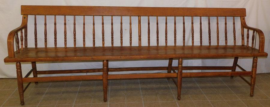Antique Oak Plank Bottom Deacons Bench (1 of 6)