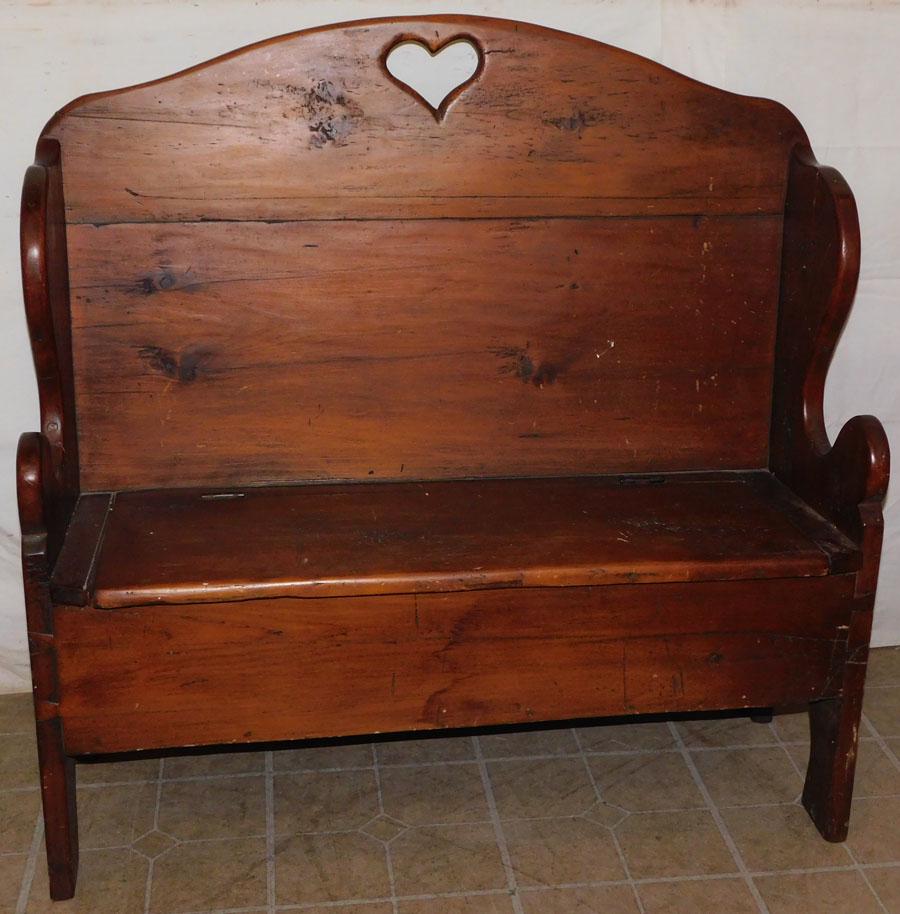 Antique Pine Bench with Lift Top Seat (1 of 6)