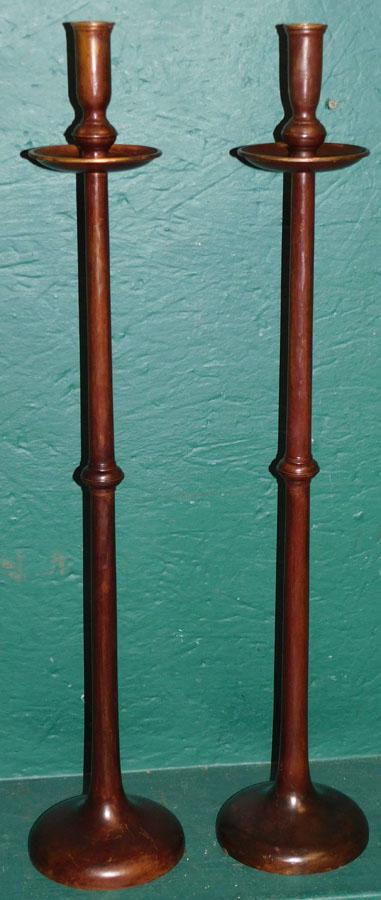 Pair Maitland Smith Bronze Finish Candlesticks (1 of 4)