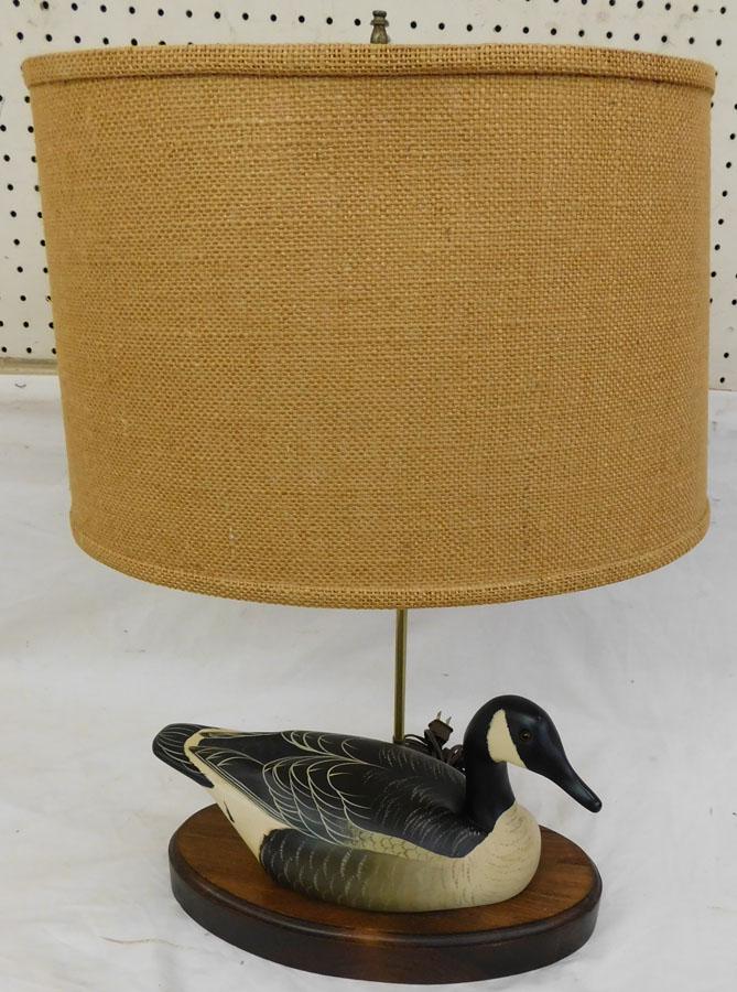 Painted Carved Wood Duck Decoy Made Into Lamp (1 of 5)