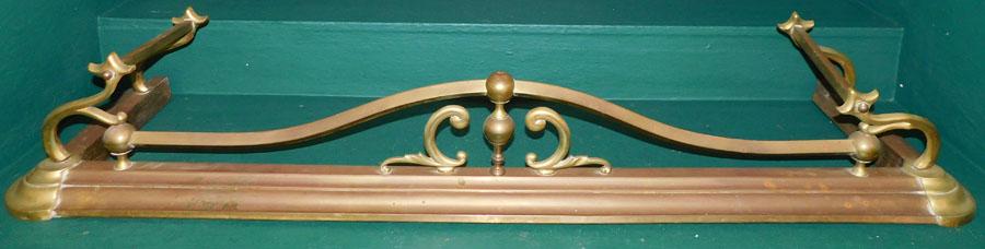 Brass Fireplace Fender: Brass Fireplace Fender . 54 1/2" L 15 1/2" D 7 1/4" H