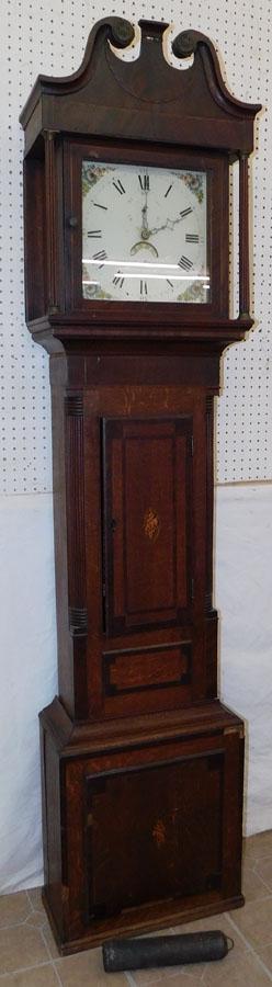 19th C Mahogany Inlaid 30 Hour Grandfather Clock, (J. (1 of 5)