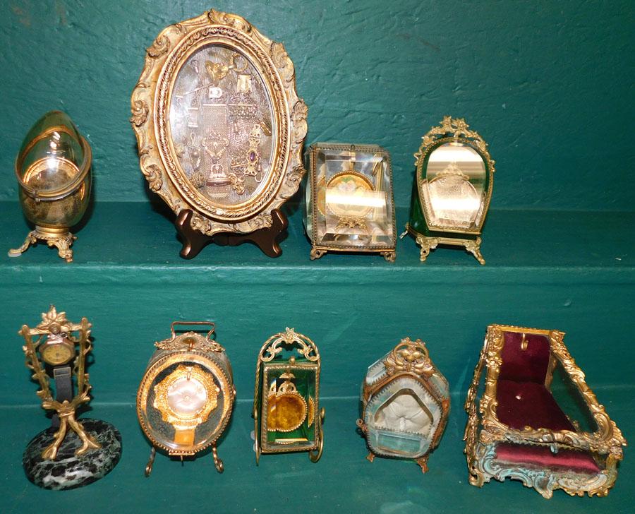 8 French Pocket Watch Holders & Framed Watch Fobs (1 of 4)