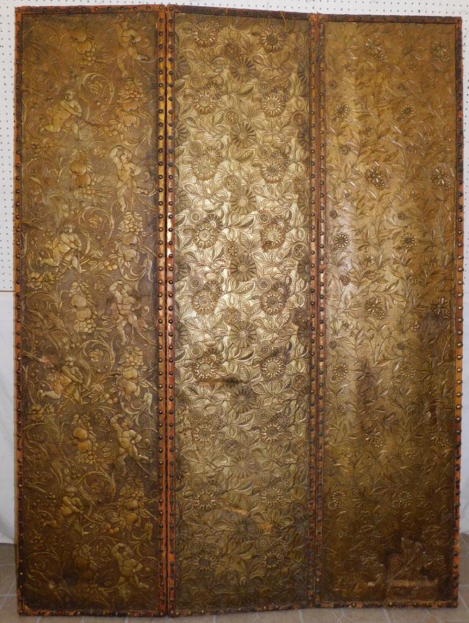 Three Panel Painted  Antique Room Divider (1 of 12)