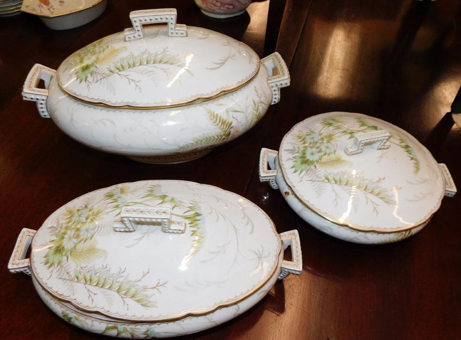 Three Porcelain Covered Dishes By ABR French & Co. (1 of 4)
