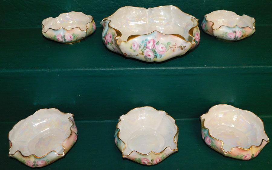 6 Pc Hand Painted Porcelain Berry Set (1 of 3)