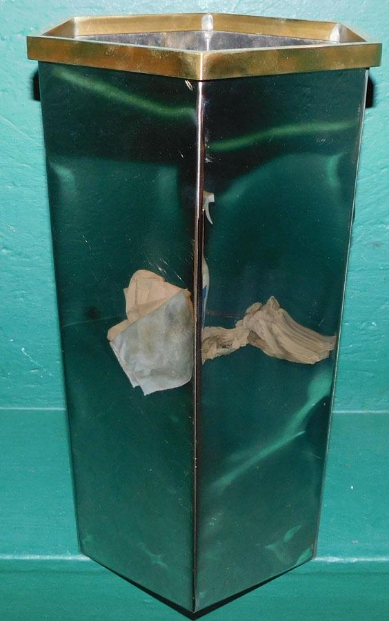 MCM Silver Plate & Brass Umbrella Stand (1 of 4)