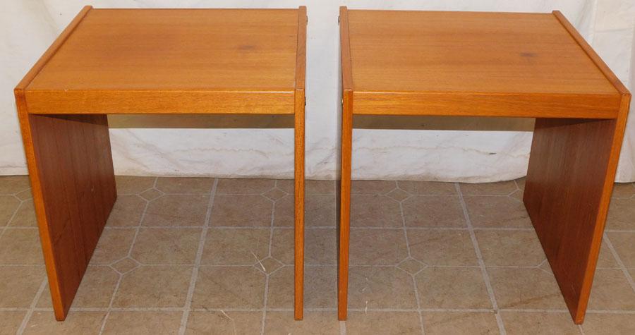 Pair Mid-Century Modern Danish Teakwood End Tables (1 of 3)
